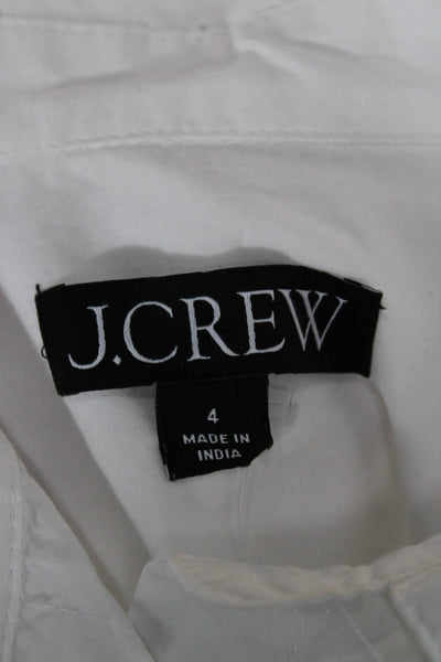J Crew Womens Basic Collared Short Sleeve Button-Up Blouse White Size 4