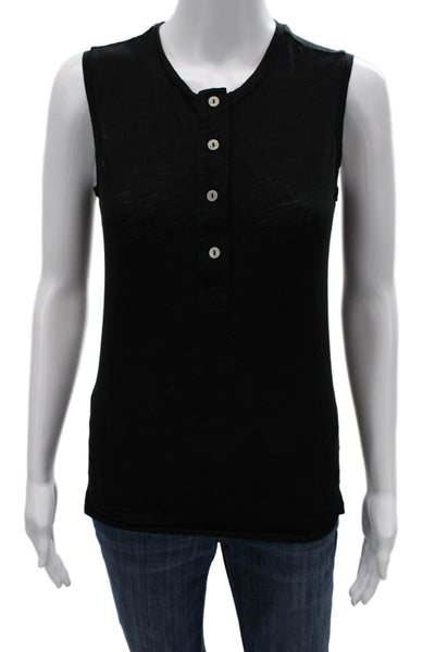 Goldie Womens Black Cotton Basic Tank Crew Neck Sleeveless Size XS