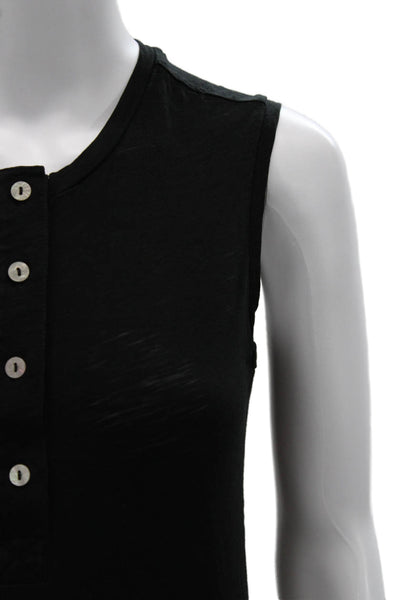 Goldie Womens Black Cotton Basic Tank Crew Neck Sleeveless Size XS
