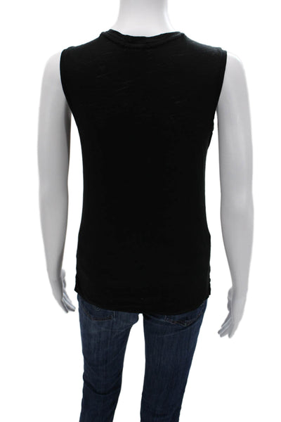 Goldie Womens Black Cotton Basic Tank Crew Neck Sleeveless Size XS
