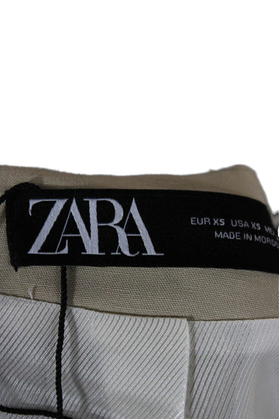 Zara Womens Classic Beige Acetate V-Neck Button Sleeveless Vest Size XS