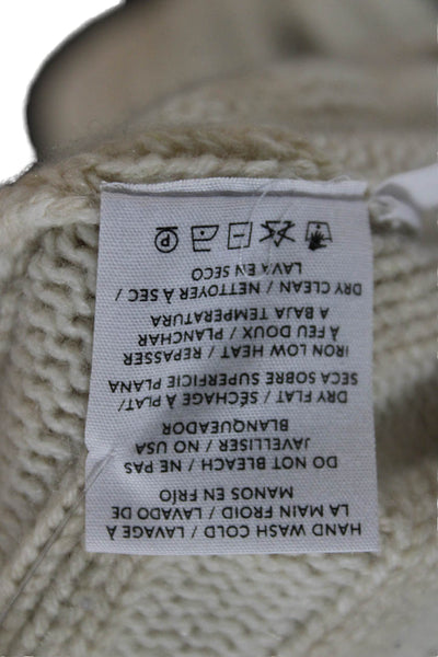 Naadam Unisex Beige V-Neck Striped Wool Cashmere Cardigan Button Size XS