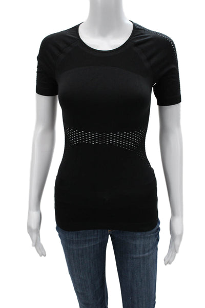Adidas by Stella McCartney Womens Laser Cut Detail Active Top Black Size XS