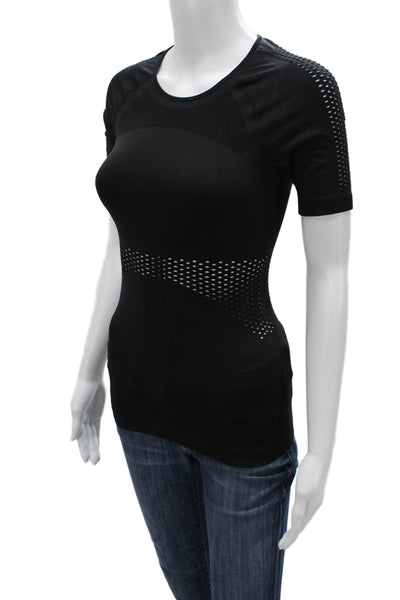 Adidas by Stella McCartney Womens Laser Cut Detail Active Top Black Size XS