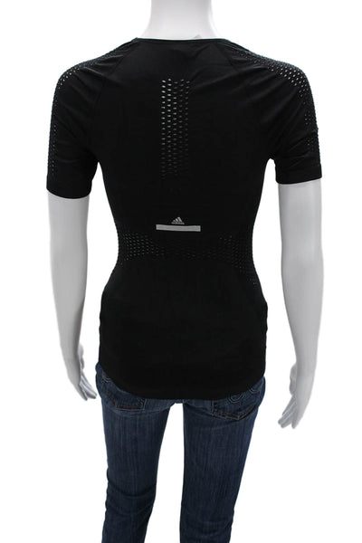 Adidas by Stella McCartney Womens Laser Cut Detail Active Top Black Size XS