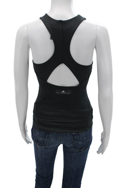 Adidas by Stella McCartney Womens Mesh Trim Crew Neck Tank Top Gray Size XS