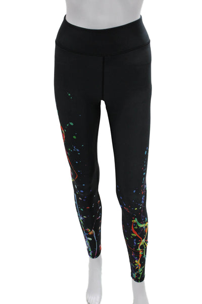 Terez Women Ankle Jeggings Black Graphic Print Art Size XS