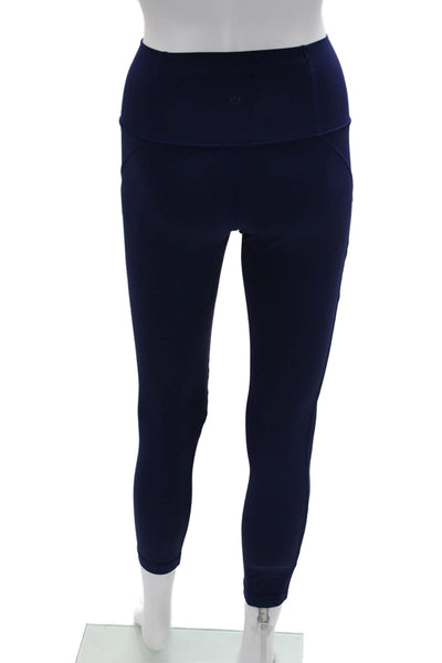 Lululemon Womens Ankle Leggings Dark Blue Solid Sports Size 4