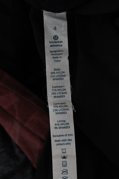 Lululemon Womens Black Ankle Leggings Nylon Spandex Size 4