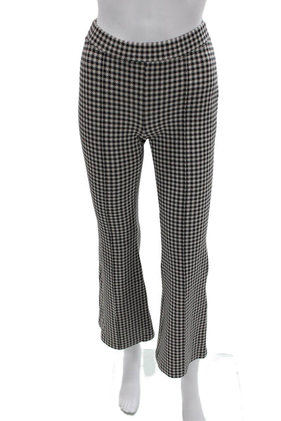 Rosetta Getty Women Cropped Check Black Pants Size XS