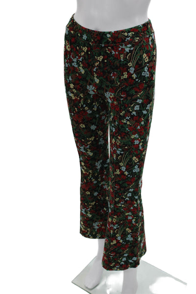 Rosetta Getty Women Green Floral Pants Size XS