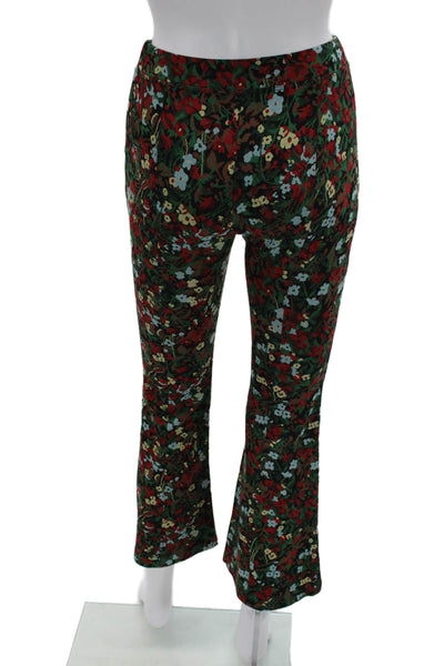 Rosetta Getty Women Green Floral Pants Size XS