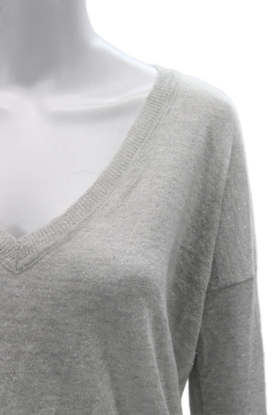 Joie Unisex V-Neck Pullover Sweater Gray Long Sleeve Size XS