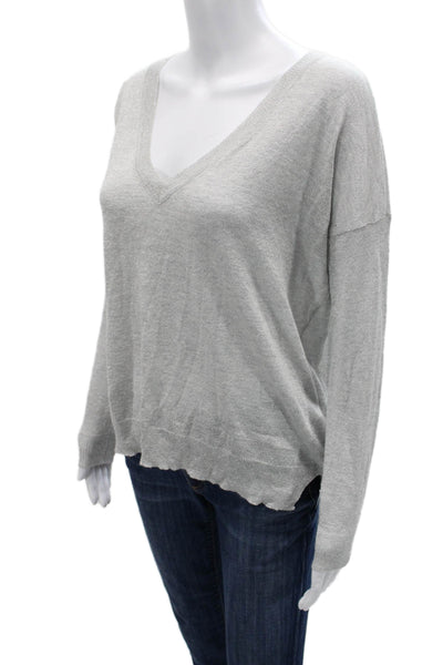 Joie Unisex V-Neck Pullover Sweater Gray Long Sleeve Size XS