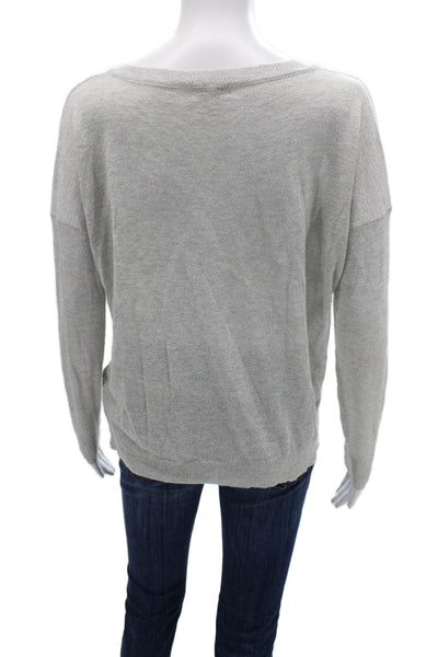 Joie Unisex V-Neck Pullover Sweater Gray Long Sleeve Size XS