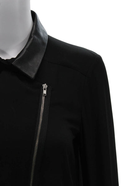 The Kooples Women Biker Collared Zip Jacket Black Size S