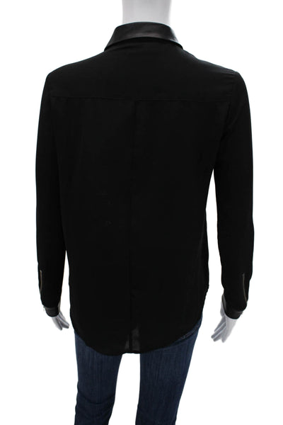 The Kooples Women Biker Collared Zip Jacket Black Size S
