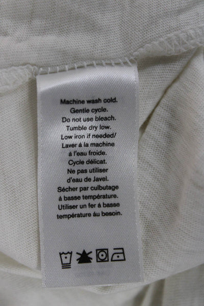 Rag & Bone Women Ringer Long Sleeve Crew Neck T-Shirt White Polyester Size S