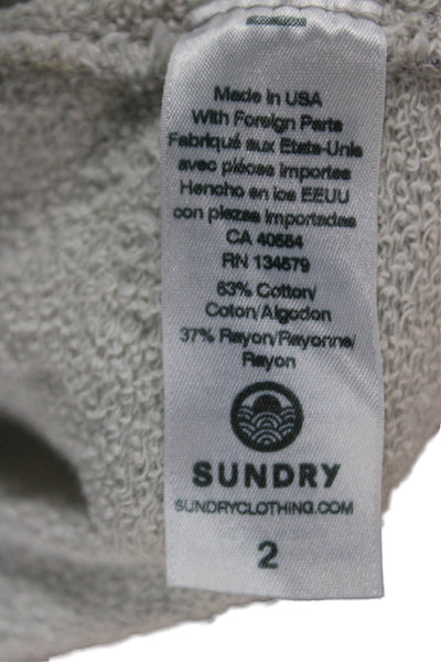 Sundry Womens Pullover Sweatshirt Dark Blue Crewneck Long Sleeve Rainbow Size 0
