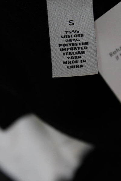 Autumn Cashmere Womens Basic Black V Neck 3/4 Sleeve Top Size S