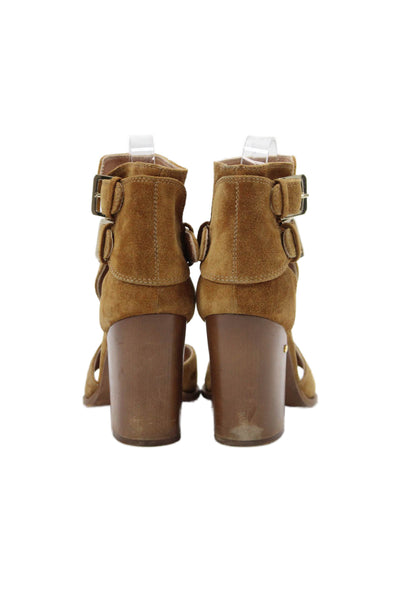 Laurence Dacade Womens Suede Open Toe Ankle Strap Heels Brown Size 36 6
