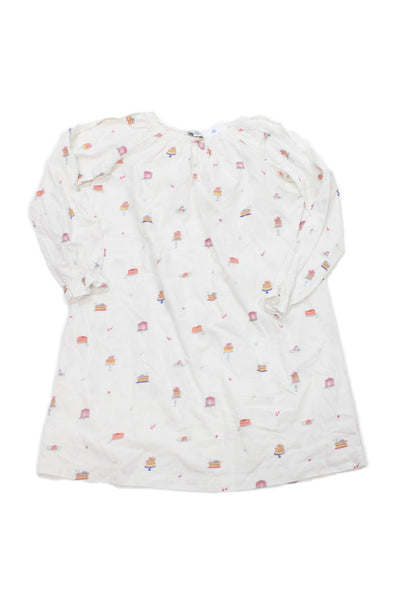 Petite Plume Girls Cotton Blend Cake Print Sleep Gown White Size 10