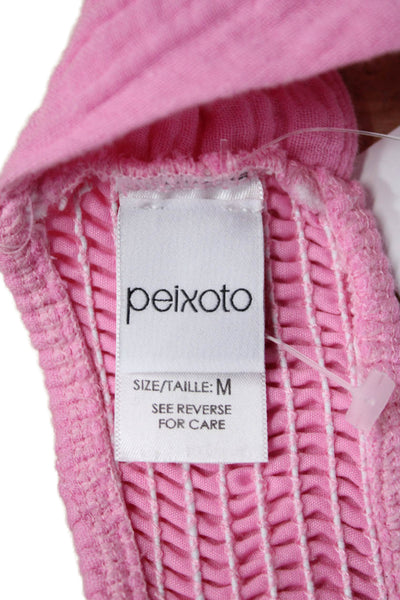 Peixoto Womens Cropped Sleeveless Pink Cotton Top Solid Beach Size M