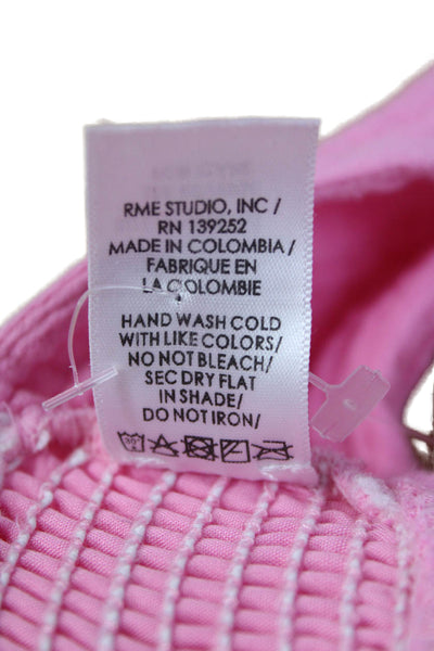 Peixoto Womens Cropped Sleeveless Pink Cotton Top Solid Beach Size M