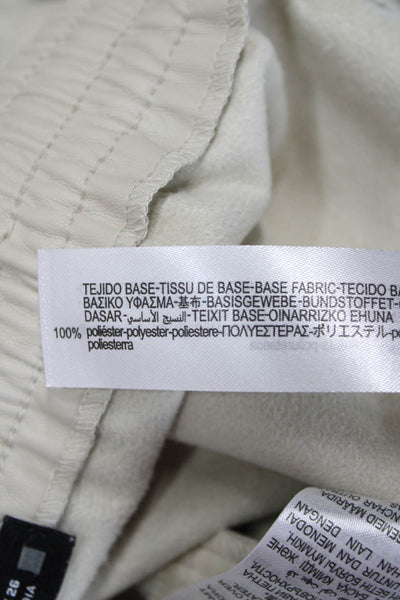 Zara Unisex Jogger Pants Beige Drawstring Polyester Solid Fall Size S