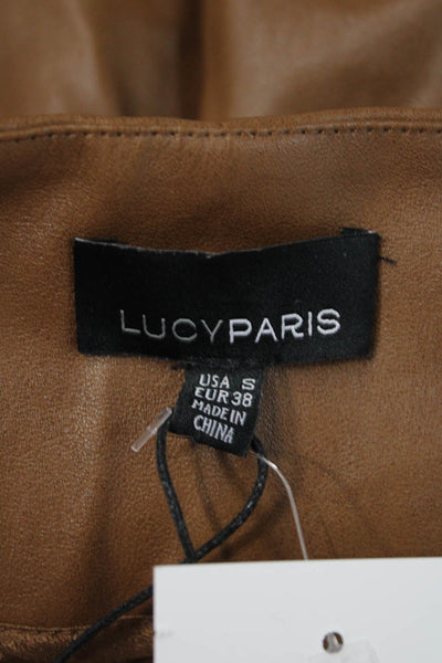 Lucy Paris Women Ankle Paperbag Pants Brown Drawstring Size S