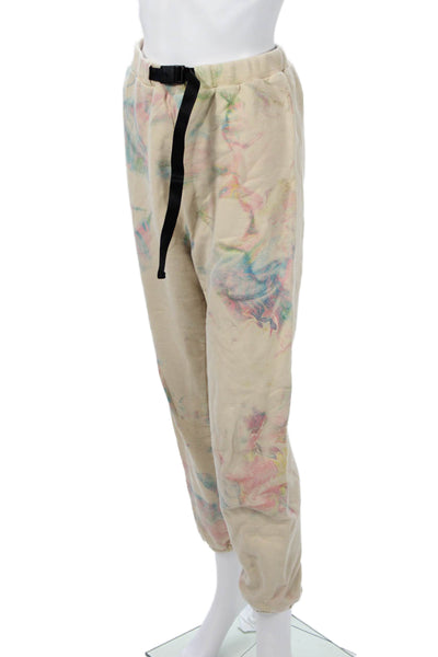 John Elliott Mens Jogger Sweatpants Beige Cotton Buckle Size 1