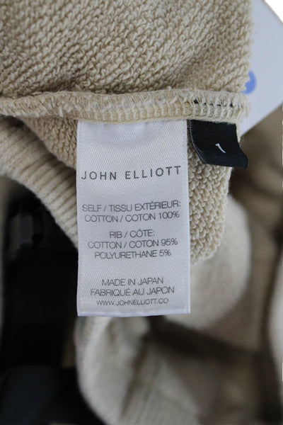 John Elliott Mens Jogger Sweatpants Beige Cotton Buckle Size 1