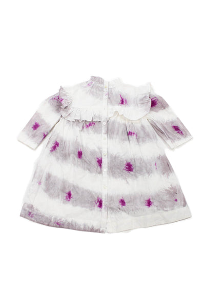 Rachel Riley Girls Graphic Print Peter Pan Collar Dress White Size 8Y