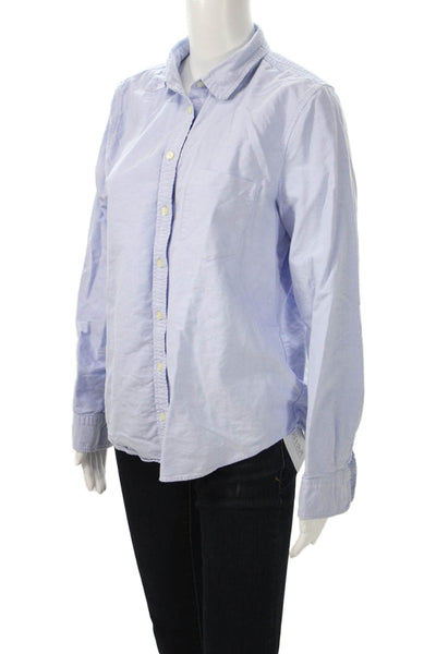 J Crew Womens Light Blue Cotton Collared Long Sleeve Button-Up Size L