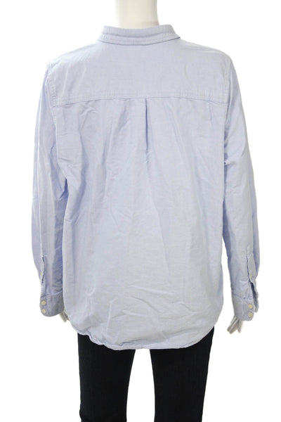 J Crew Womens Light Blue Cotton Collared Long Sleeve Button-Up Size L