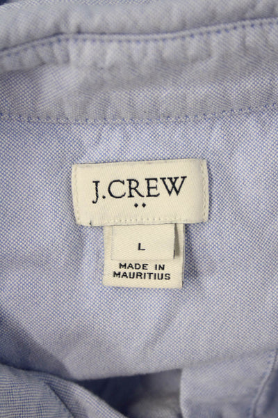 J Crew Womens Light Blue Cotton Collared Long Sleeve Button-Up Size L