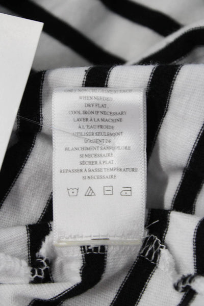 A.L.C. Womens Striped Jersey Black Cotton Round Neck T Shirt Size L