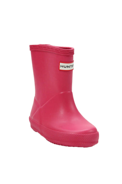 Hunter Unisex Kids Solid Pull On Rainboots Pink Size G7 B6