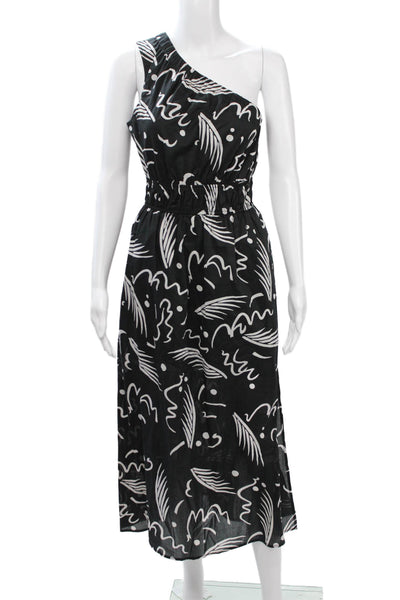 Rails Womens Maxi Sundress Black Cotton Sleeveless Graphic Print Size XS