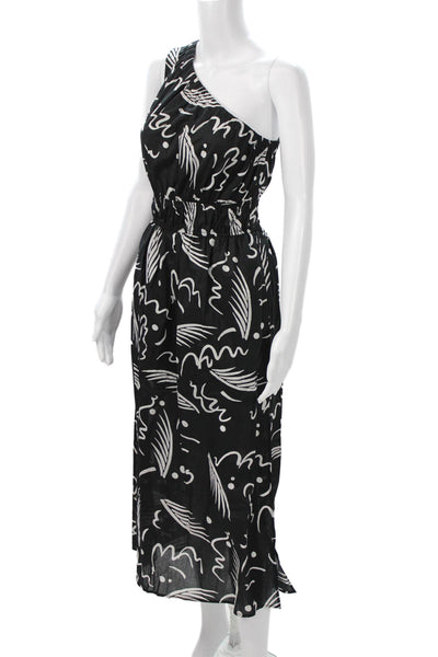 Rails Womens Maxi Sundress Black Cotton Sleeveless Graphic Print Size XS