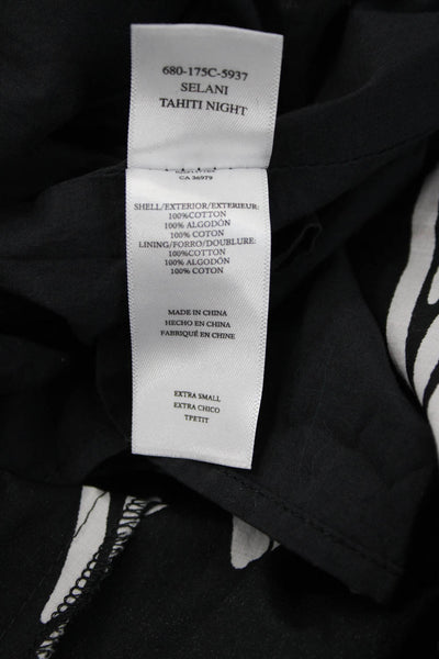 Rails Womens Maxi Sundress Black Cotton Sleeveless Graphic Print Size XS