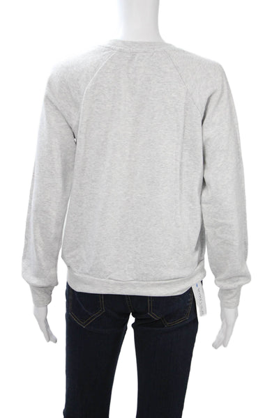 PJ Salvage Women Pullover Sweatshirts Gray Striped Crew Neck Long Sleeve Size S