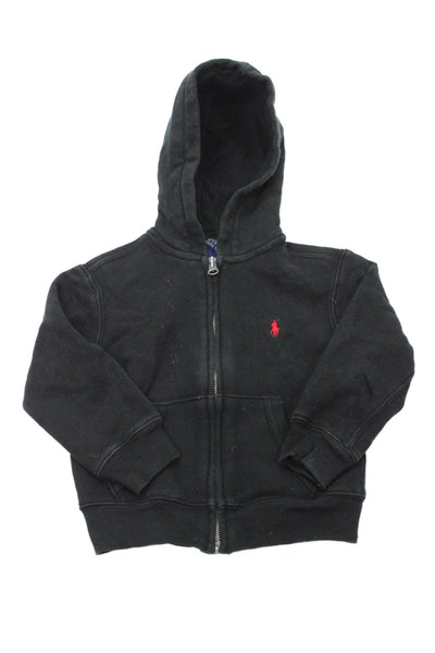 Polo Ralph Lauren Unisex Kids Cotton Blend Full Zip Hoodie Black Size 3T