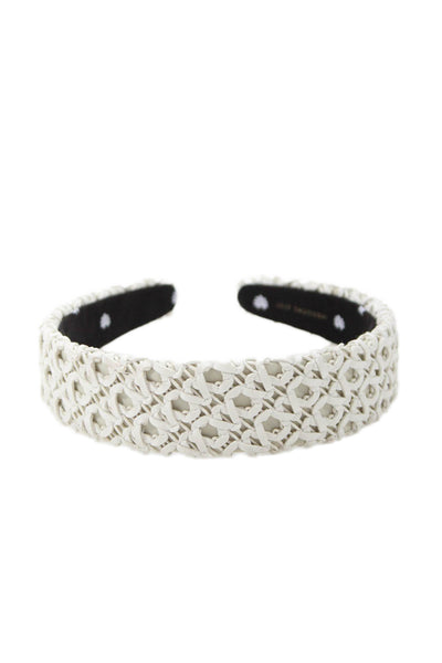 4353302 - Assortment Lele Sadoughi Womens White Woven Raffia Headband Size One S