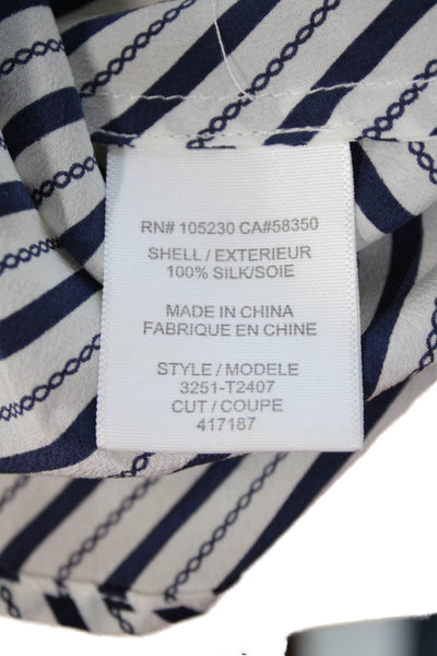 Joie Women Camisole Silk Striped Nautical Sleeveless Blue Size M