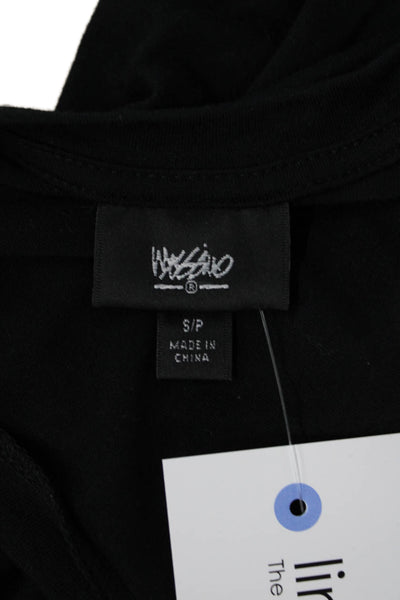 Massimo Women Basic Tunic Tank Top Black Sleeveless Round Neck Petite Size S