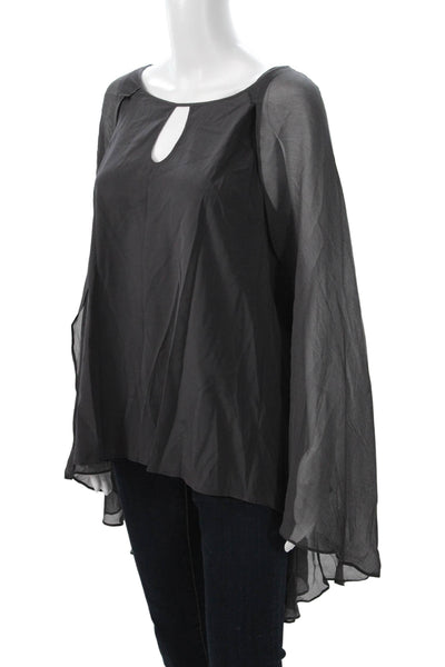Calypso Saint Barth Women Sleeveless Tunic Blouse Black Silk Blend Size M