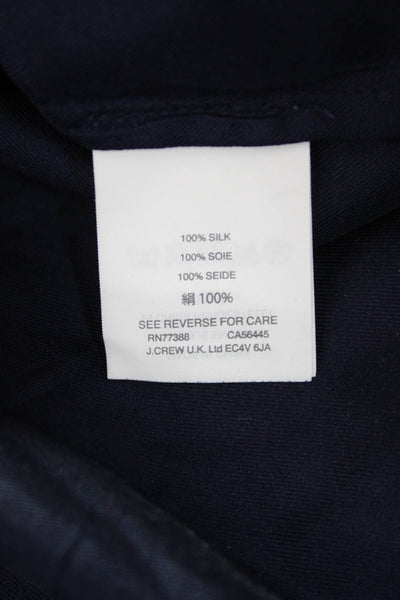 J Crew Womens Silk V-Neck Sleeveless Blouse Dark Blue Size 8
