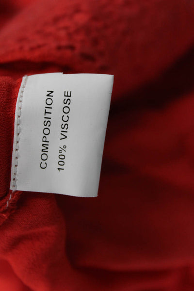Muche Et Muchette Women Kaftan Trapeze Dress Red Viscose Boho Size One Size