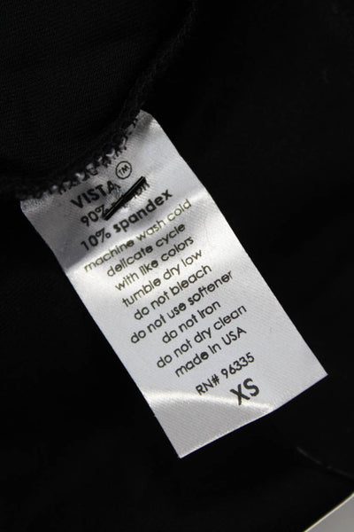 Susana Monaco Women Bodycon Mini Dress Black Long Sleeve Square Neck Size XS